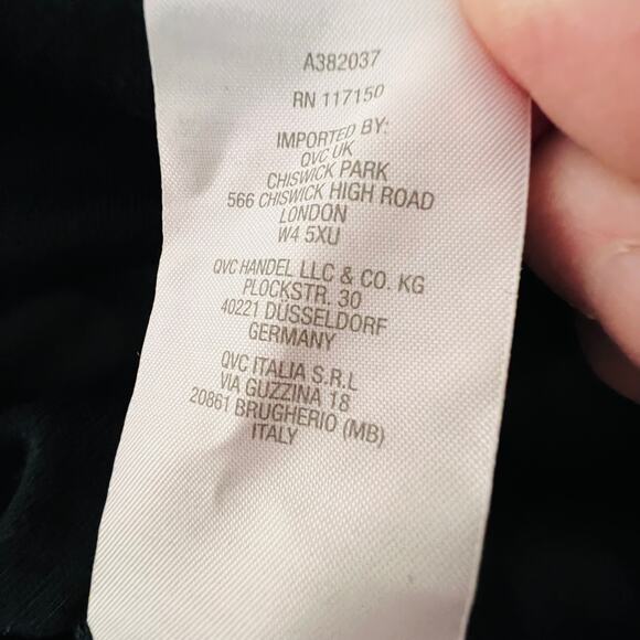 Quacker Factory T-Shirt Top Black Rhinestone 3/4 Sleeve Womens 3X Round Neck NWT - Picture 8 of 8